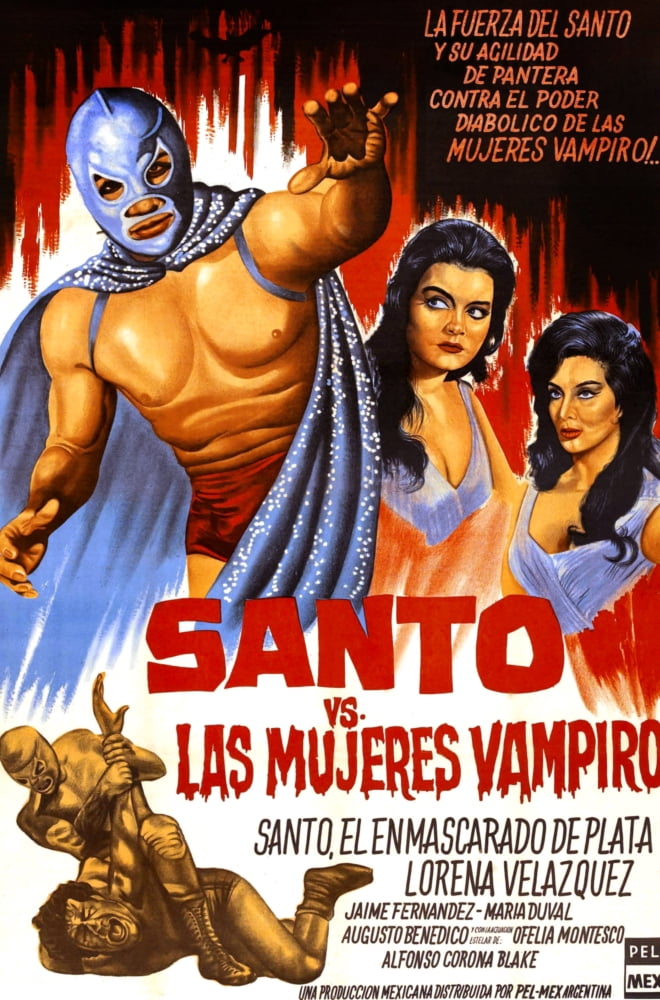 Santo Vs The Vampire Women) Canvas Art - (11 x 17)
