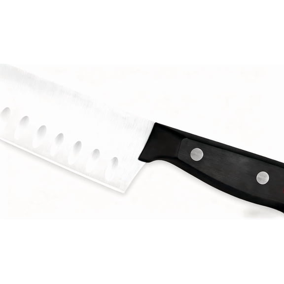 Santoku Knife 5 Inch, Ultra Sharp Chef Knife with High Carbon Stainless Steel - Ergonomic Handle Kitchen Knife for Meat, Vegetables & Fruit, Professional Gourmet Chopping Knife (Black)