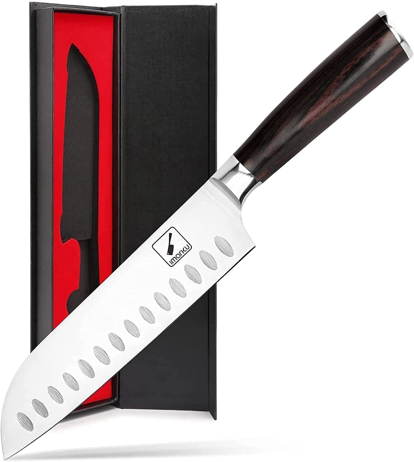 Santoku Knife - imarku 7 inch Kitchen Knife Ultra Sharp Asian Knife Japanese Chef Knife - German HC Stainless Steel 7Cr17Mov - Ergonomic Pakkawood Handle,Fathers Day Gifts