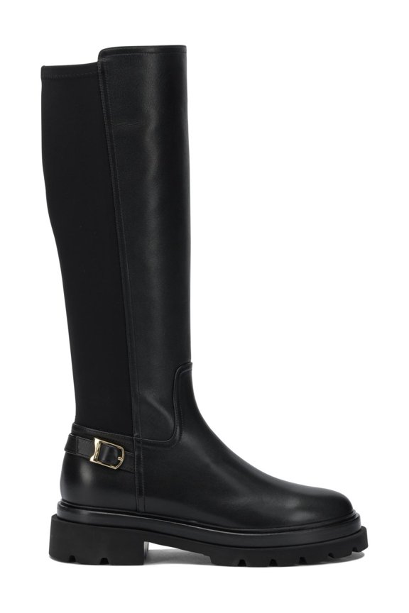 Leather Knee-High Boots Black (Women's)