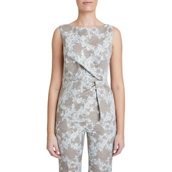 Santorelli womens Star Linen-Blend Blouse, 40