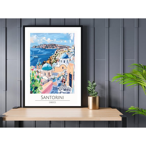 Santorini Abstract Art Coast Sea