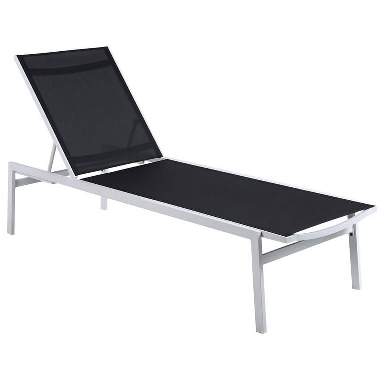 Meridian Furniture Santorini Outdoor Patio Chaise Lounge Chair - White Frame Meridian Furniture Santorini Outdoor Patio Chaise Lounge Chair - White Frame