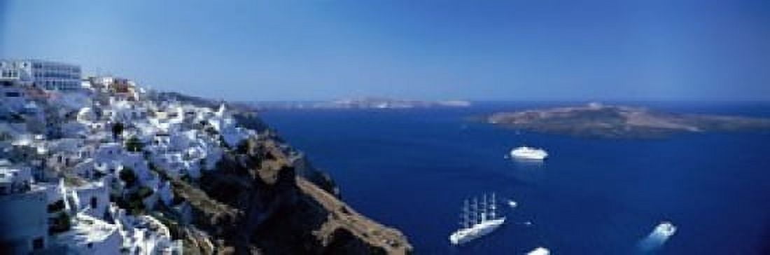 Santorini Greece Canvas Art - Panoramic Images (18 x 6)