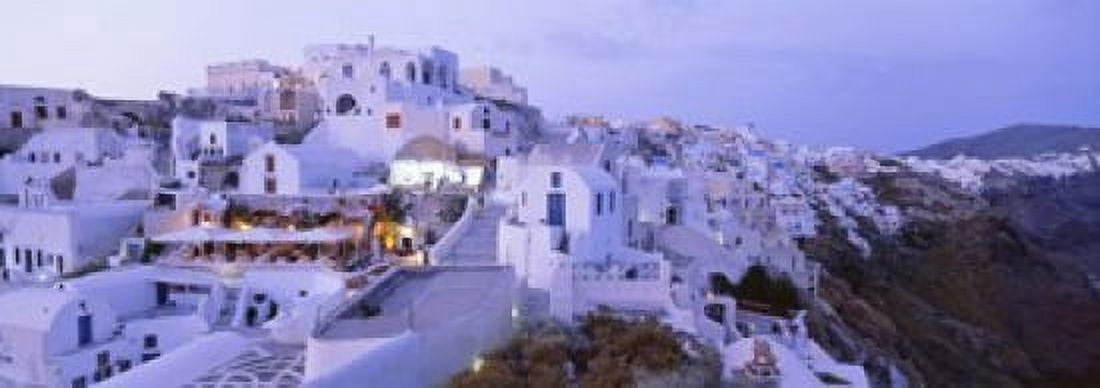Santorini Greece Canvas Art - Panoramic Images (18 x 7)