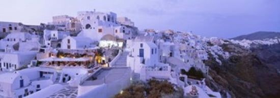 Santorini Greece Canvas Art - Panoramic Images (36 x 13)