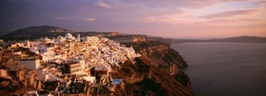 Santorini Greece Canvas Art - Panoramic Images (36 x 13)