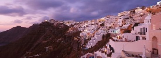 Santorini Greece Canvas Art - Panoramic Images (36 x 13)