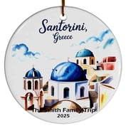 Santorini Greece Christmas Ornament, Collection of City Travel Souvenirs for Family and Friends, Christmas Tree Ornament City Travel, Trips of The Year, Christmas Ornament 2025