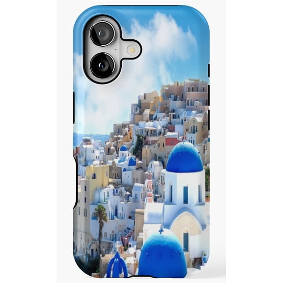 Santorini Greece Flag Travel Destination Art Case Phone Case for iPhone 17 16 15 14 13 12 11 Pro Max