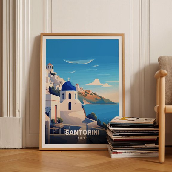 Santorini Greece Island Wall Decor
