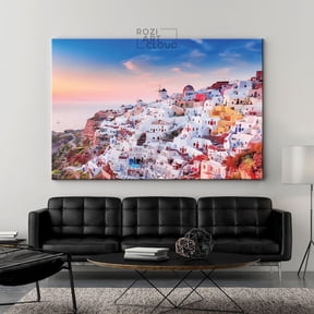 Santorini Greece Modern Architecture Luxury Landscape Poster, Unframed Poster