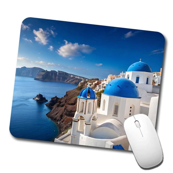 Santorini Greece Travel Stunning Mouse Pad Low Profile Gaming Mat