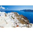 thumbnail image 1 of Santorini Island Greece Beautiful View of Blue Ocean & Traditional Dome Church Architecture Poster Print by Design Pics Vibe - 17 x 11, 1 of 1