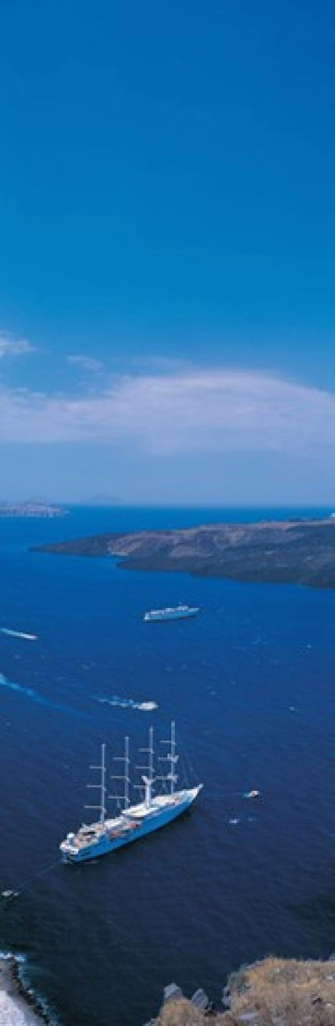 Santorini Island Greece Canvas Art - Panoramic Images (18 x 6)