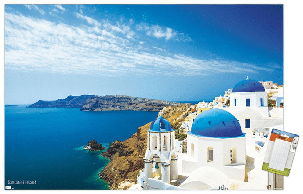 Santorini Island Wall Poster, 14.725" x 22.375"