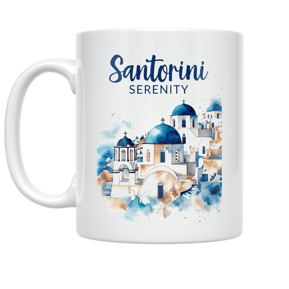 Santorini Serenity - Travel Lover - 11 oz Ceramic Coffee Mug