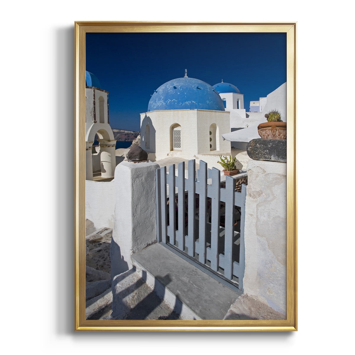 Santorini Sidewalk Premium Framed Print - Ready to Hang