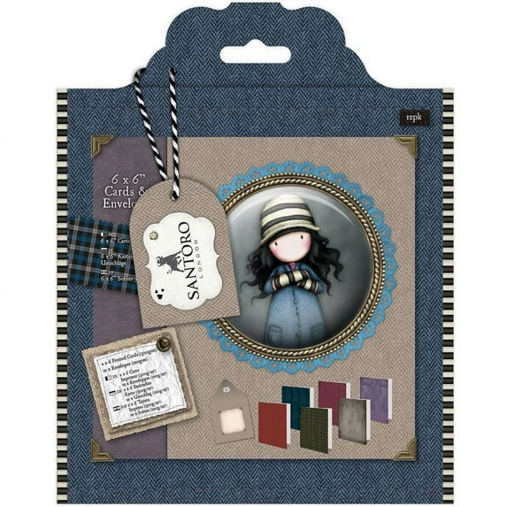 Santoro Gorjuss Tweed Cards and Envelopes, 6" x 6", 12pk