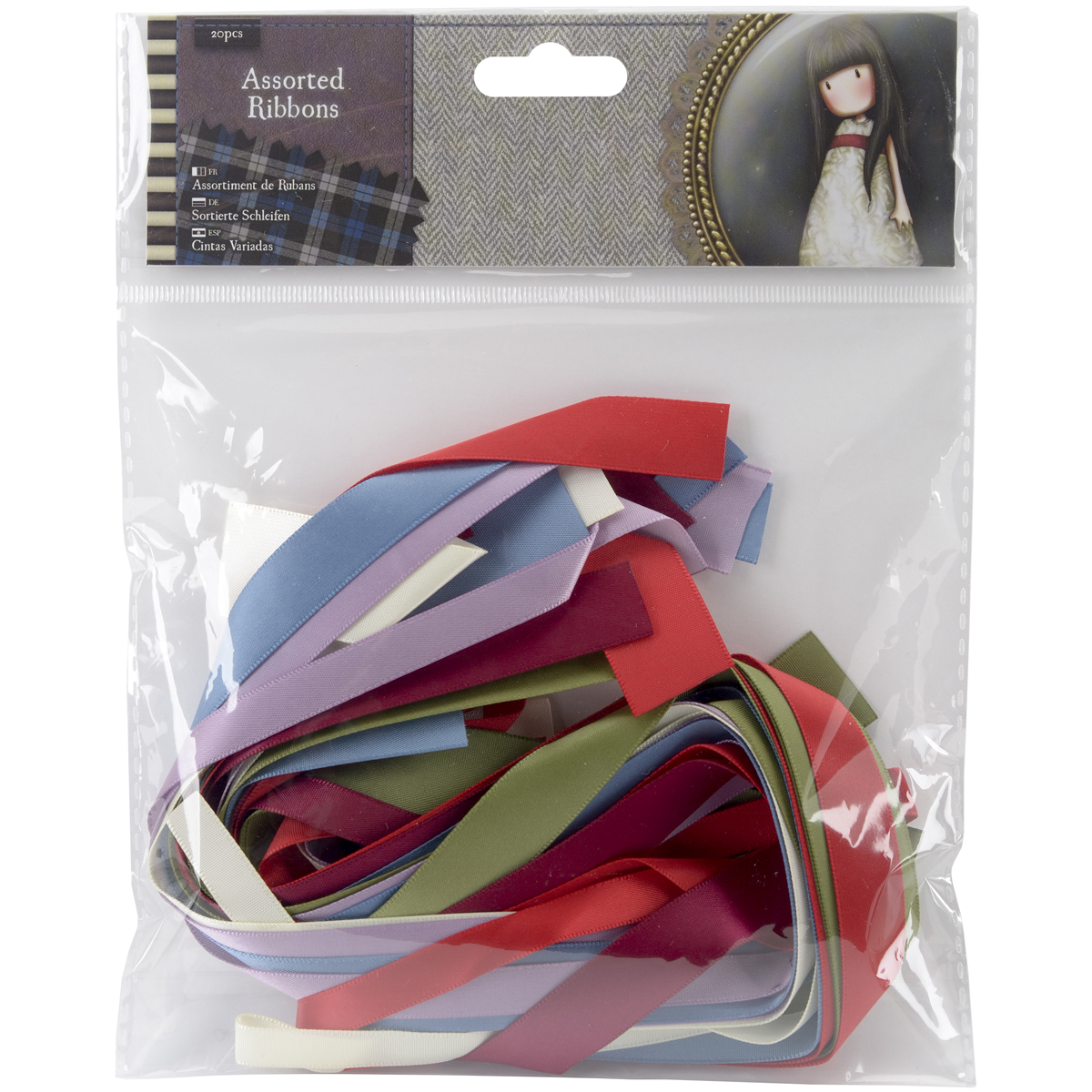 Santoro Gorjuss Tweed Ribbon Pieces 20/Pkg