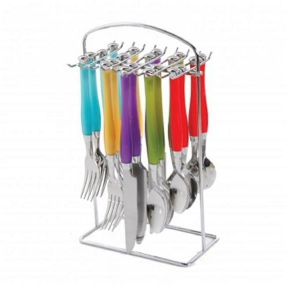 Santoro Stainless Steel Flatware Set with Hanging Rack, 20 Piece
