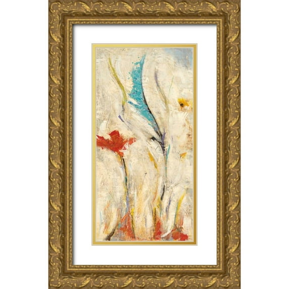 Santos, Nancy Villarreal 14x24 Gold Ornate Wood Framed with Double Matting Museum Art Print Titled - Flores I