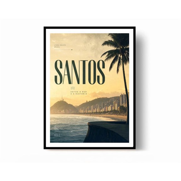 Santos Travel Poster Print Brazil Poster Wall Decor