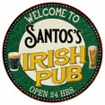 thumbnail image 1 of Santos's Irish Pub 14" Round Metal Sign Kitchen Bar Wall Decor 100140036347, 1 of 1