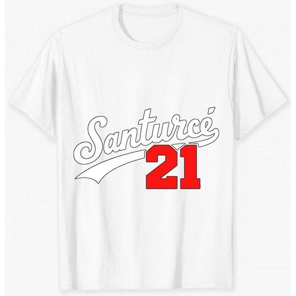 Santurce 21 Baseball Style Graphic Design Short Sleeve T-Shirt For Women Men Perfect Gift For Sports Fans And Puerto Rico Enthusiasts