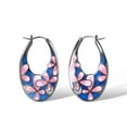 thumbnail image 1 of Santuzza Sakura Earrings 925 Sterling Silver Enamel Cherry Blossom Pink Flower Hoop Earrings for Women, 1 of 5