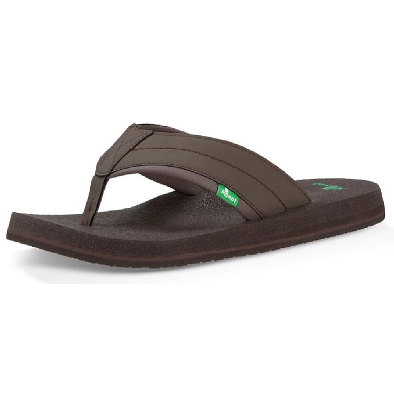 Sanuk Flip Flops Mens 11 M Beer Cozy 2 Thong Sandals Suft Cushion Brown Beachy Men main image 3