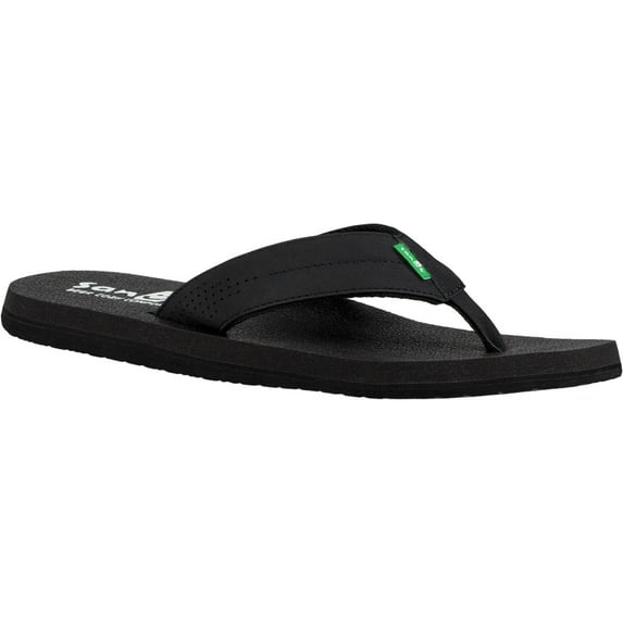 Sanuk Men's Beer Cozy Coaster Flip-Flop, Black, 10 M US