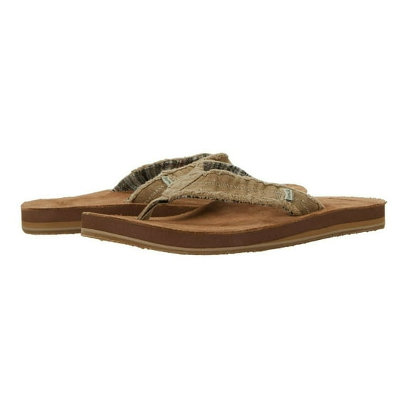 Sanuk Men's Fraid Not Soft Top Flip Flop, Natural, 7