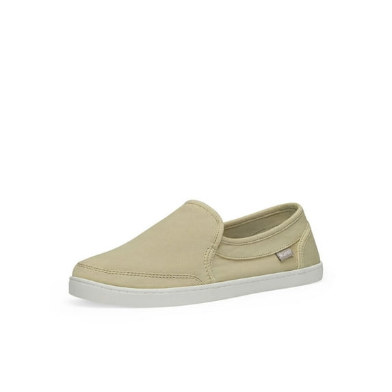Sanuk Pair O Dice Sneakers Slip On Rounded Toe Low Top Flats Natural Loafers (Natural, 6)