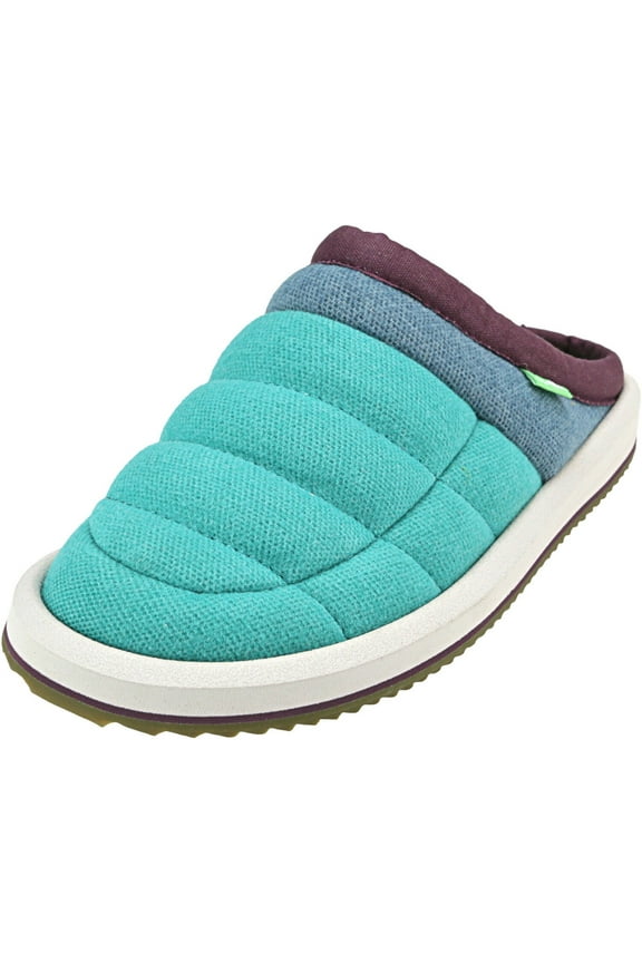 Women's Puff N Chill Low Lx Blue / Green Canvas Slip-On Shoes - 5M
