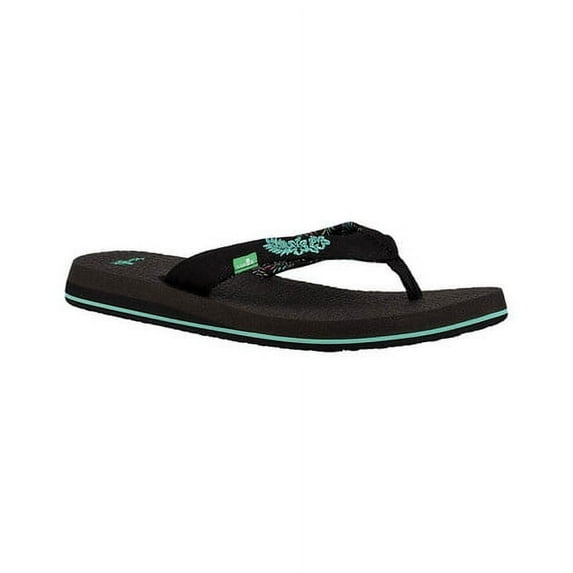Sanuk Women's Yoga 2 Flip-Flop, Black Paradise Palms, 09 M US