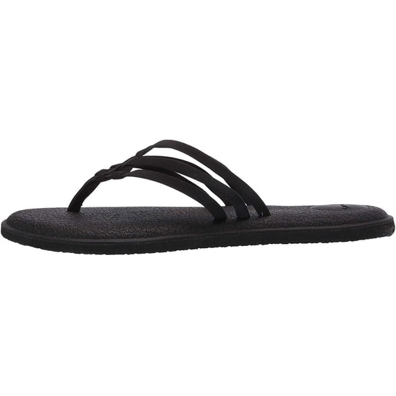 Sanuk Women's Yoga Salty Black Yoga Mat Sandal Flip-Flop (10)