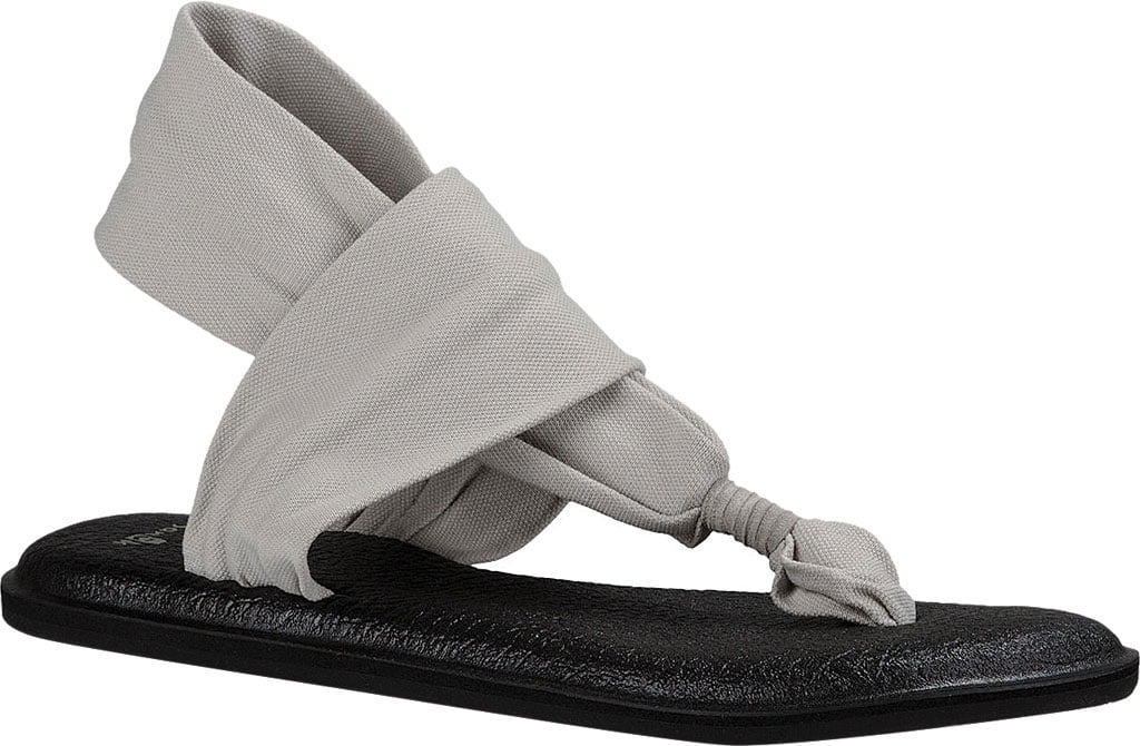 Sanuk Yoga Mat White Black Comfortable Women's Flip Flops Sandals Size 6 New