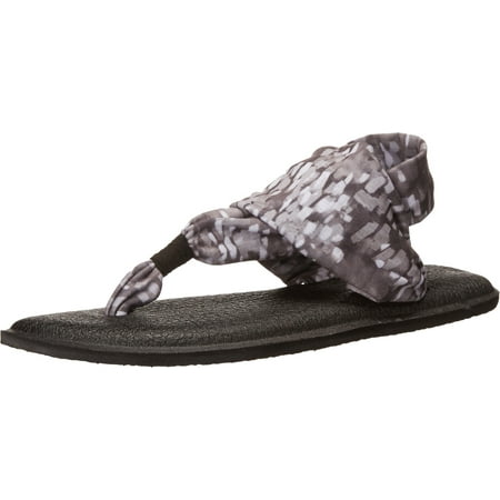 Sanuk Women's Yoga Sling 2 Prints Sandals Black/White Rain 5