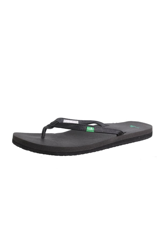 Womens Yoga Joy Faux Leather Slide Flip-Flops