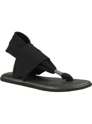 Sanuk Yoga Sling 3 Knit Slingback Sandals Black Size 10 - $29