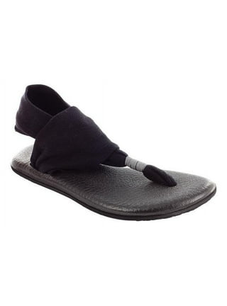 Sanuk Yoga Sling size 8 Gray White Striped Sandal Flip Flops Slingbacks