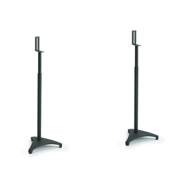 Sanus Euro Series Adjustable Speaker Stand for Satellite Speakers, Height Adjustable 26-42", Sold as Pair, Black