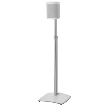 Sanus - 30" to 42" Adjustable Height Speaker Stand for Sonos One, Sonos One SL, PLAY:1 and PLAY:3 Speakers - White
