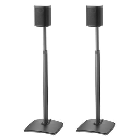 Sanus - Adjustable Height Speaker Stands for Sonos One, PLAY:1 and PLAY:3 Speakers (Pair) - Black