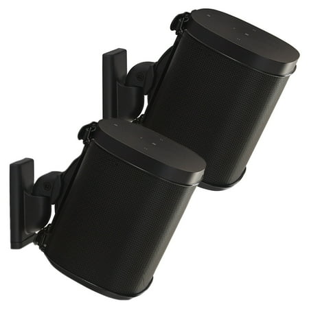 Sanus - Adjustable Wall Mount for Sonos ONE, PLAY:1 and PLAY:3 Speakers (Pair) - Black