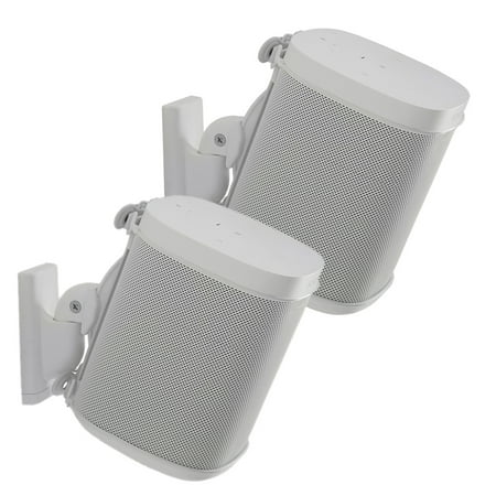 Sanus - Adjustable Wall Mount for Sonos ONE, PLAY:1 and PLAY:3 Speakers (Pair) - White