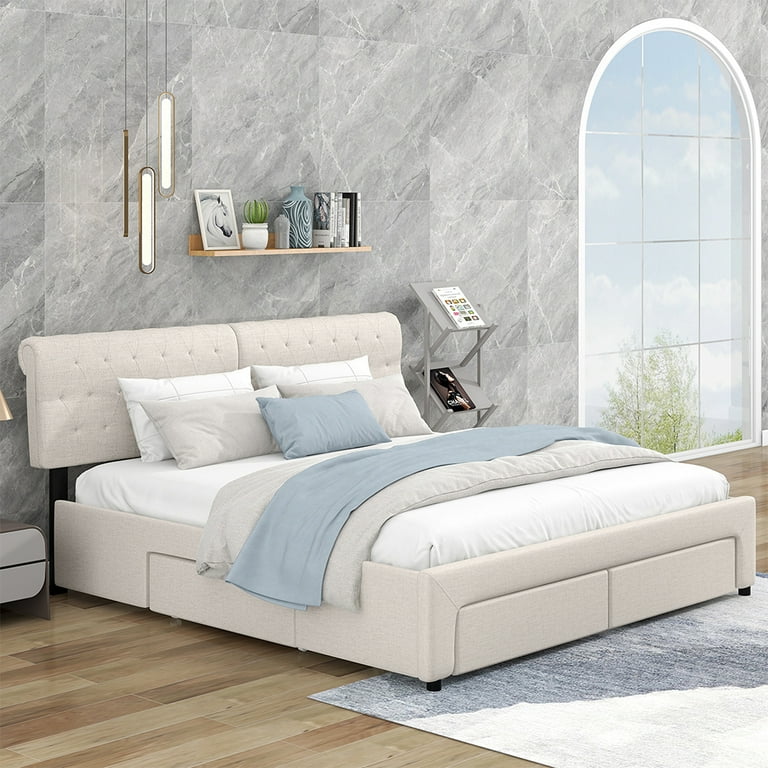 Platform bed frame on sale king walmart