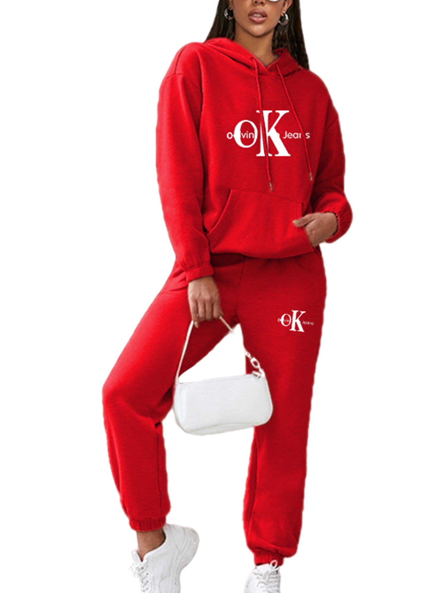 Sanviglor Ladies Jogger Set Drawstring Two Piece Outfit Long