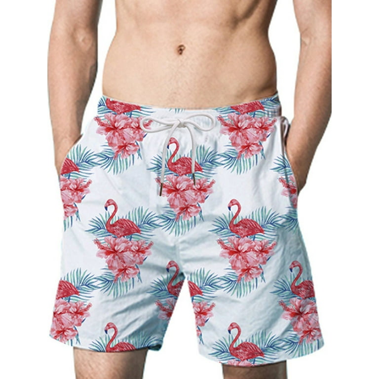 Sanviglor Men Summer Short Pants Drawstring Beach Shorts Mesh Lining Swim  Trunks Classic Fit Bottoms Workout Swimwear Style H 2XL 
